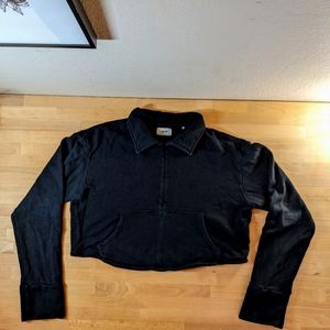 Joah brown Aspen quarter zip cropped pullover black